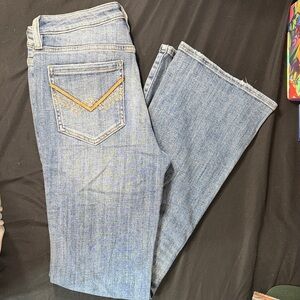 Idyllwind Light Blue Flared Jeans with V-Stitch Pocket